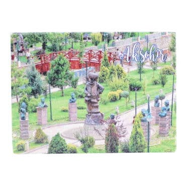 Aksehir Themed Wooden Uv Printed  Souvenir Fridge Magnet 93x68 mm - 6