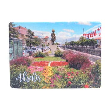 Aksehir Themed Wooden Uv Printed  Souvenir Fridge Magnet 93x68 mm - 7