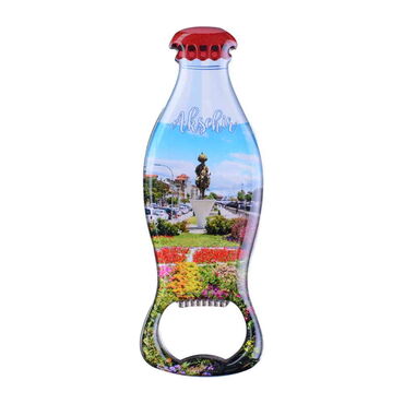 Aksehir Themed Coke Bottle Shaped Metal Magnetic Bottle Opener 120x41 mm - Thumbnail