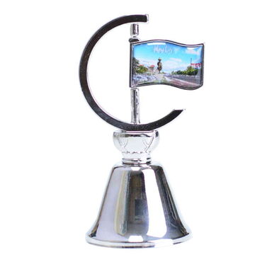 Aksehir Themed Collectible Souvenir Double Face Metal Spinner Flag Bell 44x96 mm - Thumbnail