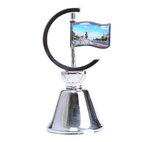 Aksehir Themed Collectible Souvenir Double Face Metal Spinner Flag Bell 44x96 mm