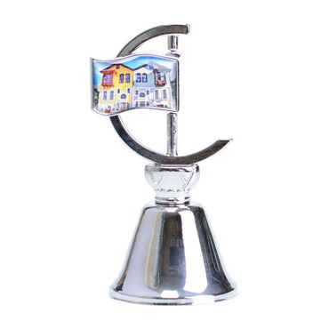 Aksehir Themed Collectible Souvenir Double Face Metal Spinner Flag Bell 44x96 mm - Thumbnail