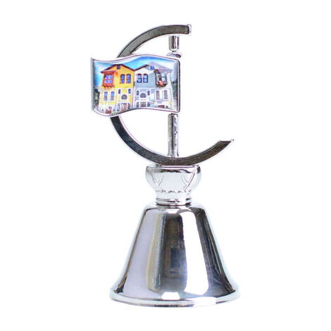 Aksehir Themed Collectible Souvenir Double Face Metal Spinner Flag Bell 44x96 mm