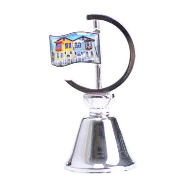 Aksehir Themed Collectible Souvenir Double Face Metal Spinner Flag Bell 44x96 mm - Thumbnail