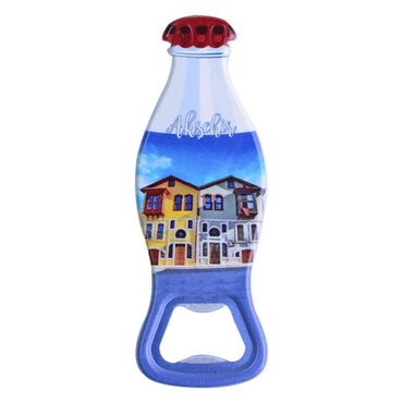 Aksehir Themed Customised Uv Printed Coca Cola Bottle Shape Plastic Base Bottle Opener 42x120 mm - Thumbnail