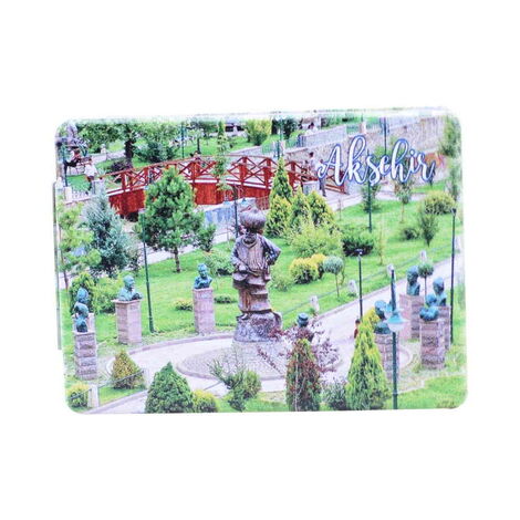 Aksehir Themed Customised Uv Printed Rectangle Compact Mirror 85x62x11 mm