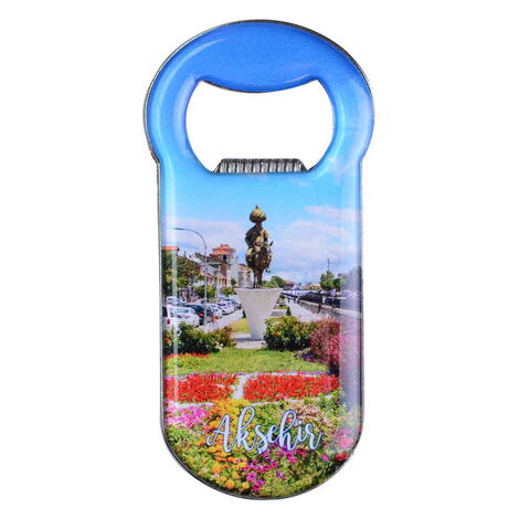 Aksehir Themed Customizable Metal Magnetic Bottle Opener 90x45 mm