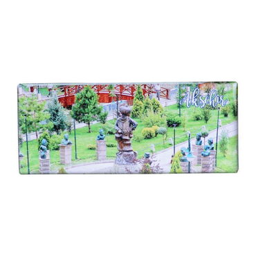 Aksehir Themed Epoxy Dome Panaromic Souvenir Fridge Magnet 120x50 cm - Thumbnail