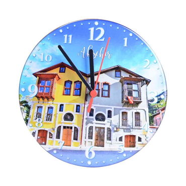 Aksehir Themed Epoxy Wall Clock Home Decoration 20 Cm - Thumbnail