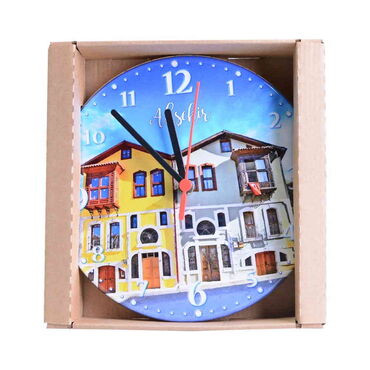 Aksehir Themed Epoxy Wall Clock Home Decoration 20 Cm - Thumbnail