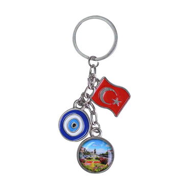 Myros - Aksehir Themed Metal Evil Eye Enamel Keychain