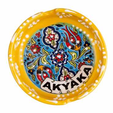 Akyaka Temalı Çini Küçük Klasik Özel Kabartma Küllük - 1