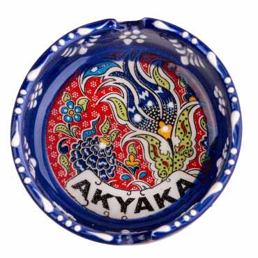 Akyaka Temalı Çini Küçük Klasik Özel Kabartma Küllük - 3