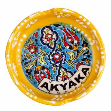 Akyaka Temalı Çini Küçük Klasik Özel Kabartma Küllük - 5