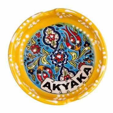 Akyaka Temalı Çini Küçük Klasik Özel Kabartma Küllük