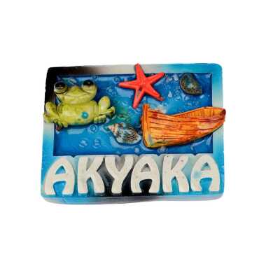 Akyaka Temalı Şeffaf Polyester Tabak Magnet - Myros