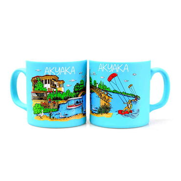 Toptan Akyaka Temalı Seramik Renkli Baskılı Kupa 82x90 mm - 3