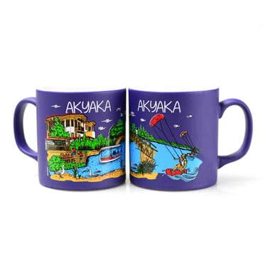 Toptan Akyaka Temalı Seramik Renkli Baskılı Kupa 82x90 mm - 7