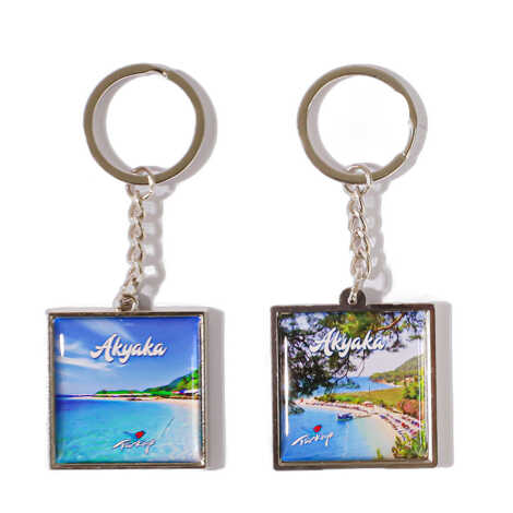 Akyaka Themed Myros Metal Square Keychain 36x95 mm - 2