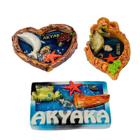 Akyaka Themed Transparent Polyester Refrigerator Plate Magnet - 2