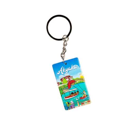 Akyaka Themed UV Printed Rectangle Keychain 31x106 mm - 2