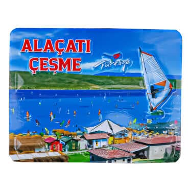 Alaçatı Themed Embossed PVC Refrigerator Magnet 70x90 mm