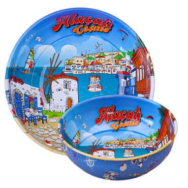 Alaçatı Themed Metal Bowl 75 mm