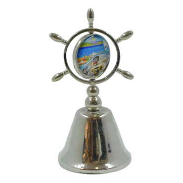 Alacati Region Themed Collectible Souvenir Double Face Metal Spinner Rudder Bell 44x92 mm - Standart - 2