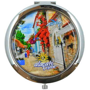Toptan Alaçatı Bölgesi Temalı Myros Metal Yuvarlak Ayna 70x11 mm - 4