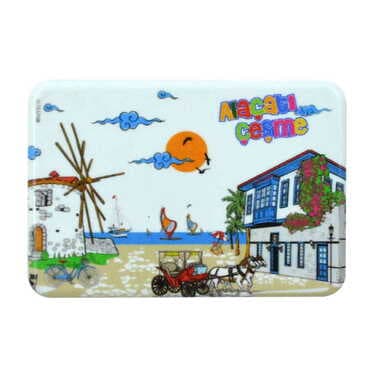 Alacati Region Themed Customised UV Printed Plastic Base Rectangle Fridge Magnet 80x50 mm - 5