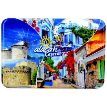 Alacati Region Themed Customised UV Printed Plastic Base Rectangle Fridge Magnet 80x50 mm - 6