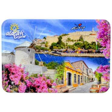 Alacati Region Themed Customised UV Printed Plastic Base Rectangle Fridge Magnet 80x50 mm - 9