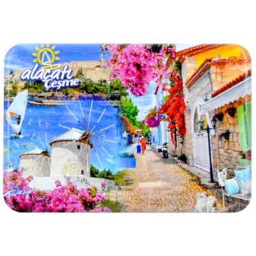 Alacati Region Themed Customised UV Printed Plastic Base Rectangle Fridge Magnet 80x50 mm - 10