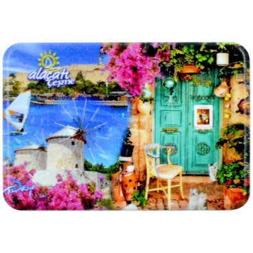 Alacati Region Themed Customised UV Printed Plastic Base Rectangle Fridge Magnet 80x50 mm - 11
