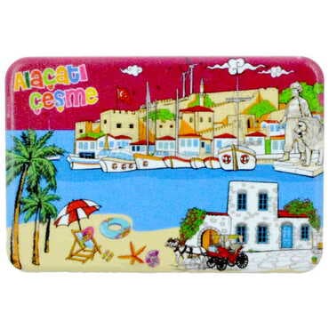 Alacati Region Themed Customised UV Printed Plastic Base Rectangle Fridge Magnet 80x50 mm - 12