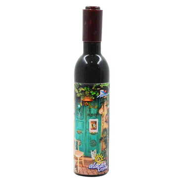 Alacati Region Themed Bottle Shaped Metal Wine Bottle Corkscrew Opener-Magnetic 115x25x25 mm - Thumbnail