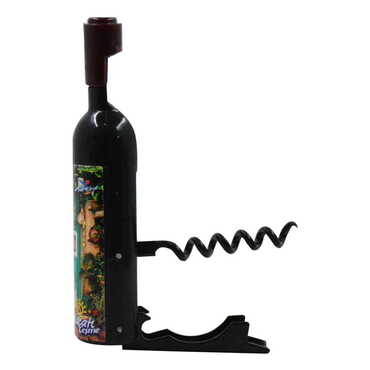 Alacati Region Themed Bottle Shaped Metal Wine Bottle Corkscrew Opener-Magnetic 115x25x25 mm - Thumbnail