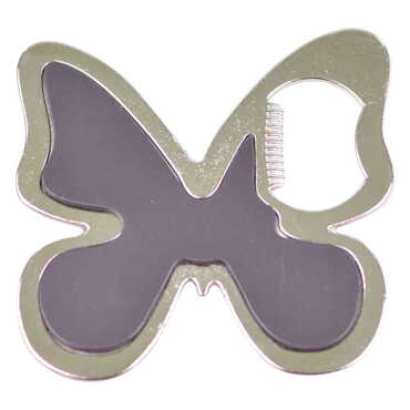 Alacati Region Themed Butterfly Shaped Metal Magnetic Bottle Opener 70x70 mm - Thumbnail