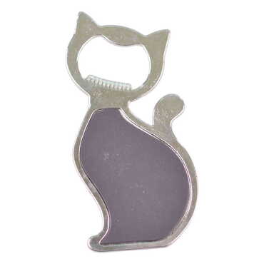 Alacati Region Themed Cat Shaped Metal Magnetic Bottle Opener 97x48 mm - Thumbnail