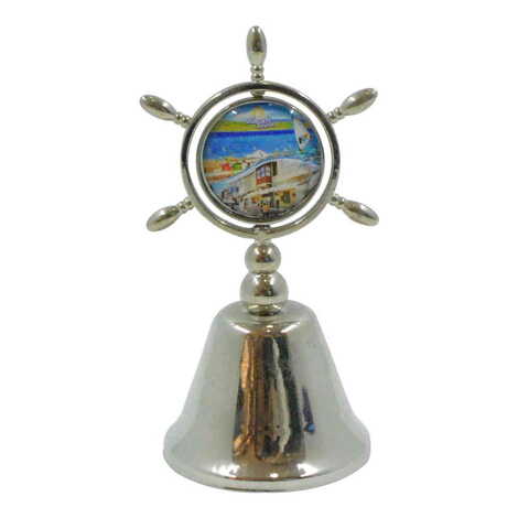 Alacati Region Themed Collectible Souvenir Double Face Metal Spinner Rudder Bell 44x92 mm