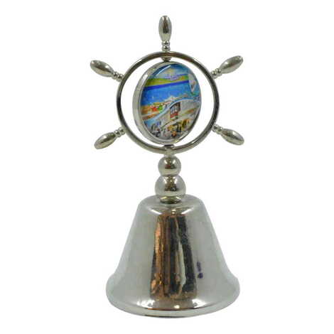 Alacati Region Themed Collectible Souvenir Double Face Metal Spinner Rudder Bell 44x92 mm