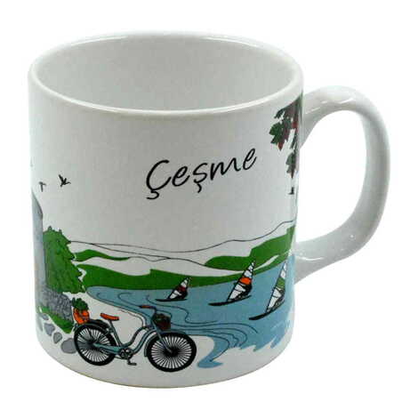 Alacati Region Themed Custom Printed Ceramic Coffee Mug 82x90 mm - 2