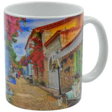 Alacati Region Themed Customised Porcelain Souvenir Travel Mug 80x95 mm - Thumbnail