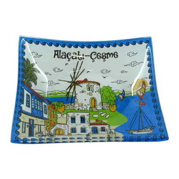 Myros - Alacati Region Themed Decorative Glass Appetizers 12X14 Cm