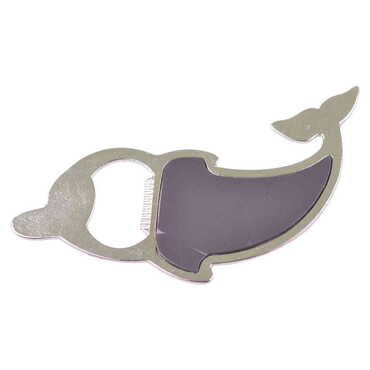 Alacati Region Themed Dolphin Shaped Metal Magnetic Bottle Opener 102x67 mm - Thumbnail