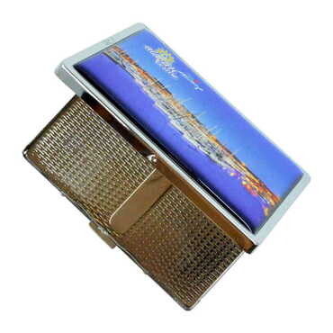 Alacati Region Themed Metal Cigarette Case 103x80x11 mm - Thumbnail