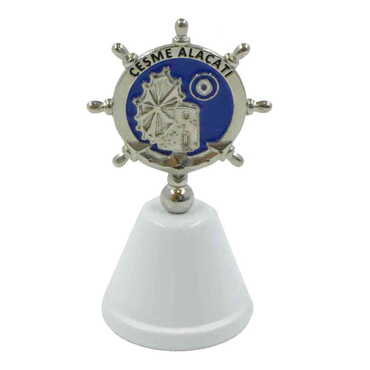 Alacati Region Themed Metal Enamel Hand Bell - Thumbnail