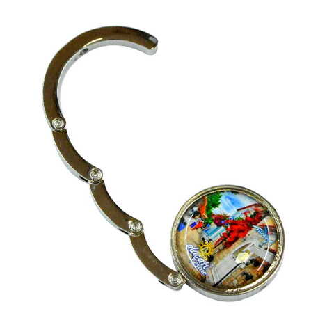 Alacati Region Themed Metal Folding Purse Hook For Table 45 mm - 1