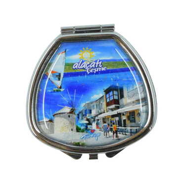 Alacati Region Themed Metal Oval Pill Box - Thumbnail