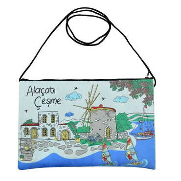 Myros - Alacati Region Themed Turkish Woven Region Purse 210x590x140 mm